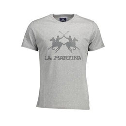 La Martina Gray Cotton T-Shirt