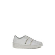 Valentino Garavani White Calf Leather Bos Taurus Low Top Sneakers