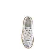 Valentino Garavani Silver Calf Leather Bos Taurus Low Top Sneakers