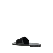 Valentino Garavani Black Calf Leather Bos Taurus Flat Sandals