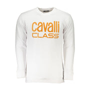 Cavalli Class White Cotton Men Sweater