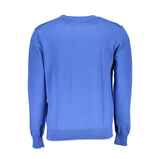 La Martina Blue Cotton Men Sweater