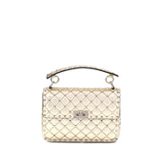 Valentino Garavani Gold Calf Leather Bos Taurus Shoulder Bag
