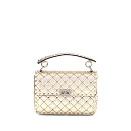 Valentino Garavani Gold Calf Leather Bos Taurus Shoulder Bag