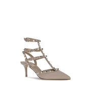 Valentino Garavani Gray Calf Leather Bos Taurus High Heel Pumps