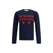 Valentino Blue Fleece Wool Sweatshirt