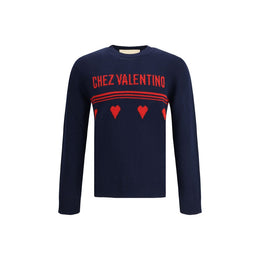 Valentino Blue Fleece Wool Sweatshirt