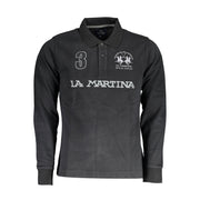 La Martina Black Cotton Polo Shirt