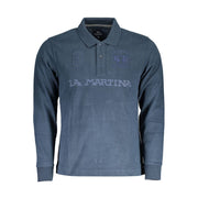 La Martina Blue Cotton Men Polo Shirt