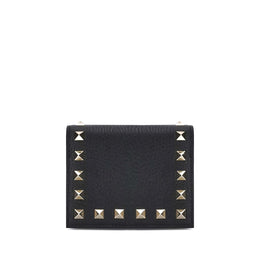 Valentino Garavani Black Calf Leather Bos Taurus Wallet