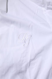 Dolce & Gabbana White Long Sleeves Dress GOLD Formal Shirt