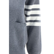 Thom Browne Gray Fleece Wool Cardigan