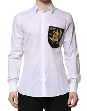 Dolce & Gabbana White Cotton MARTINI Long Sleeve Formal Shirt