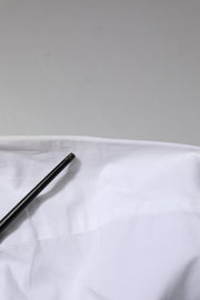 Dolce & Gabbana White Cotton GOLD Long Sleeves Formal Shirt