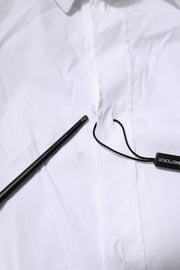 Dolce & Gabbana White Cotton GOLD Long Sleeves Formal Shirt