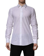 Dolce & Gabbana White Cotton MARTINI Long Sleeve Formal Shirt