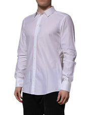 Dolce & Gabbana White Cotton MARTINI Long Sleeve Formal Shirt