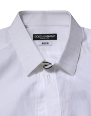 Dolce & Gabbana White Cotton MARTINI Long Sleeve Formal Shirt