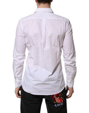 Dolce & Gabbana White Collared Long Sleeves Dress Formal Shirt