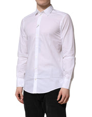 Dolce & Gabbana White Collared Long Sleeves Dress Formal Shirt
