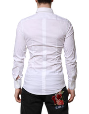Dolce & Gabbana White GOLD Long Sleeves Dress Formal Shirt