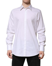 Dolce & Gabbana White MARTINI Long Sleeve Dress Formal Shirt