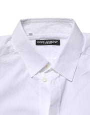 Dolce & Gabbana White Cotton Long Sleeves Dress Formal Shirt