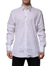 Dolce & Gabbana White GOLD Long Sleeve Dress Formal Shirt