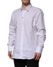 Dolce & Gabbana White GOLD Long Sleeve Dress Formal Shirt