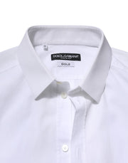 Dolce & Gabbana White GOLD Long Sleeve Dress Formal Shirt
