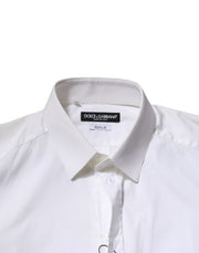 Dolce & Gabbana White GOLD Long Sleeve Dress Formal Shirt