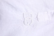 Dolce & Gabbana White Linen Long Sleeves Casual Men Shirt