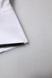 Dolce & Gabbana White GOLD Cotton Long Sleeve Men Formal Shirt