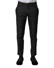 Dolce & Gabbana Gray Cotton Patterned Formal Pants