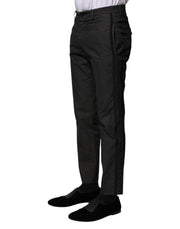 Dolce & Gabbana Gray Cotton Patterned Formal Pants