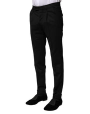 PT Torino Black Solid Formal Tapered Men Dress Pants