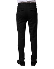 PT Torino Black Solid Formal Tapered Men Dress Pants