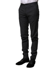 Dolce & Gabbana Gray Striped Cotton Formal Pants