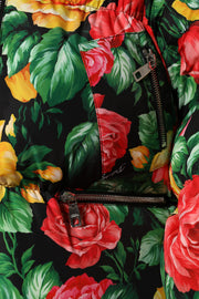 Dolce & Gabbana Multicolor Floral Puffer Hooded Jacket