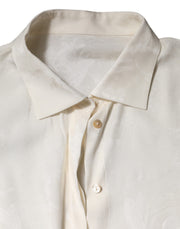 Dolce & Gabbana White Button Down Long Sleeves Blouse Top