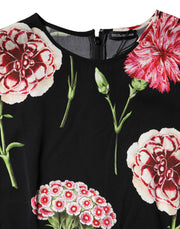 Dolce & Gabbana Black Floral Print Sleeveless Tank Blouse Top
