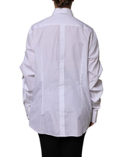 Dolce & Gabbana White Rhinestone Embellish Long Sleeves Top