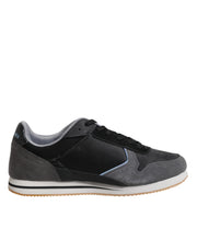 Trussardi Black Gray Lace Up Low Top Casual Sneakers Shoes