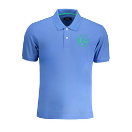 La Martina Light Blue Cotton Men Polo Shirt