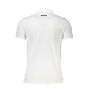 Cavalli Class White Cotton Polo Shirt