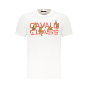 Cavalli Class White Cotton Men T-Shirt