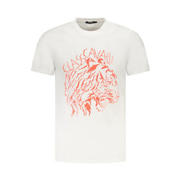 Cavalli Class White Cotton Men T-Shirt