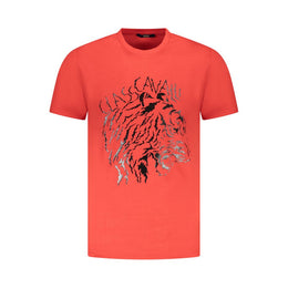 Cavalli Class Red Cotton Men T-Shirt