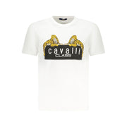 Cavalli Class White Cotton T-Shirt