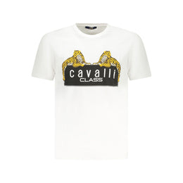 Cavalli Class White Cotton T-Shirt